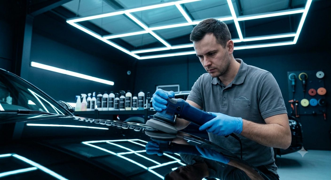 Detailer using a dual-action polisher