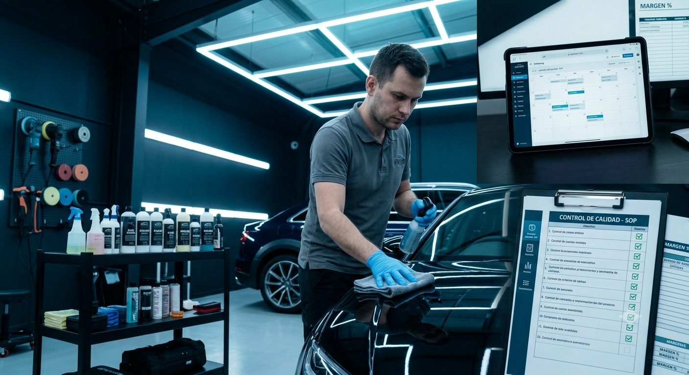 Professional detailing tool wall and product cart